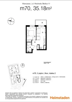 2 pokoje, mieszkanie 34,93 m², piętro 3, oferta nr M70, Aurora, Warszawa, Włochy, Raków, ul. Wschodu Słońca 11A, 9A