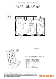 3 pokoje, mieszkanie 66,16 m², piętro 3, oferta nr M74, Aurora, Warszawa, Włochy, Raków, ul. Wschodu Słońca 11A, 9A