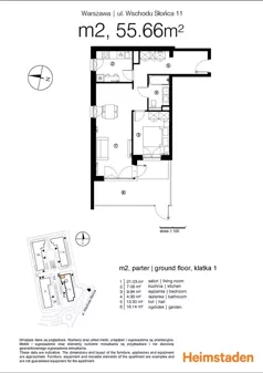 2 pokoje, mieszkanie 55,54 m², parter, oferta nr M02, Aurora, Warszawa, Włochy, Raków, ul. Wschodu Słońca 11A, 9A