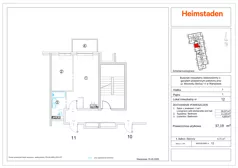 2 pokoje, mieszkanie 37,19 m², piętro 1, oferta nr M012, Aurora, Warszawa, Włochy, Raków, ul. Wschodu Słońca 11A, 9A