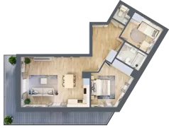 3 pokoje, mieszkanie 71,33 m², piętro 2, oferta nr 1-9, Park Chopina, Otwock, ul. Fryderyka Chopina 11