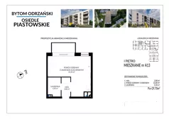1 pokój, mieszkanie 29,70 m², piętro 1, oferta nr A13, Osiedle Piastowskie, Bytom Odrzański, ul. Witosa