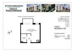 1 pokój, mieszkanie 29,70 m², piętro 2, oferta nr A20, Osiedle Piastowskie, Bytom Odrzański, ul. Witosa