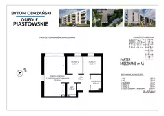 3 pokoje, mieszkanie 50,40 m², parter, oferta nr A6, Osiedle Piastowskie, Bytom Odrzański, ul. Witosa