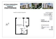 2 pokoje, mieszkanie 42,50 m², parter, oferta nr B6, Osiedle Piastowskie, Bytom Odrzański, ul. Witosa