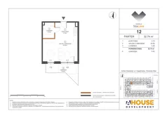 1 pokój, mieszkanie 32,74 m², parter, oferta nr M12, Osiedle StaLove Etap III, Grodzisk Mazowiecki, ul. Cegielniana 3