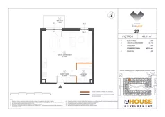 1 pokój, mieszkanie 45,31 m², piętro 1, oferta nr M27, Osiedle StaLove Etap III, Grodzisk Mazowiecki, ul. Cegielniana 3