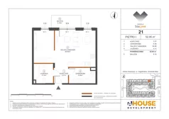 1 pokój, mieszkanie 52,95 m², piętro 1, oferta nr M21, Osiedle StaLove Etap III, Grodzisk Mazowiecki, ul. Cegielniana 3