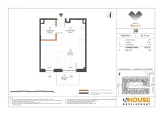 1 pokój, mieszkanie 32,47 m², piętro 1, oferta nr M38, Osiedle StaLove Etap III, Grodzisk Mazowiecki, ul. Cegielniana 3