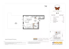 1 pokój, mieszkanie 38,14 m², parter, oferta nr A4, Apartamenty Rusałki, Grodzisk Mazowiecki, ul. Rusałki 2