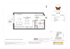 1 pokój, mieszkanie 34,20 m², piętro 1, oferta nr A16, Apartamenty Rusałki, Grodzisk Mazowiecki, ul. Rusałki 2