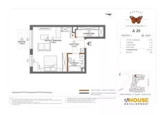 1 pokój, mieszkanie 38,14 m², piętro 1, oferta nr A20, Apartamenty Rusałki, Grodzisk Mazowiecki, ul. Rusałki 2