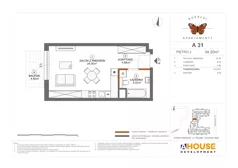 1 pokój, mieszkanie 34,20 m², piętro 2, oferta nr A31, Apartamenty Rusałki, Grodzisk Mazowiecki, ul. Rusałki 2