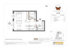 1 pokój, mieszkanie 41,30 m², piętro 2, oferta nr A36, Apartamenty Rusałki, Grodzisk Mazowiecki, ul. Rusałki 2