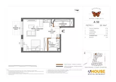 1 pokój, mieszkanie 38,14 m², piętro 3, oferta nr A50, Apartamenty Rusałki, Grodzisk Mazowiecki, ul. Rusałki 2