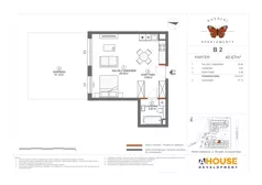 1 pokój, mieszkanie 40,67 m², parter, oferta nr B2, Apartamenty Rusałki, Grodzisk Mazowiecki, ul. Rusałki 2