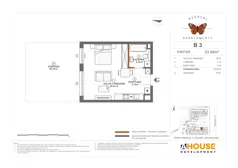 1 pokój, mieszkanie 33,94 m², parter, oferta nr B3, Apartamenty Rusałki, Grodzisk Mazowiecki, ul. Rusałki 2