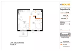 2 pokoje, mieszkanie 43,33 m², piętro 3, oferta nr 76, Osiedle StaLove Etap II, Grodzisk Mazowiecki, ul. Cegielniana 3