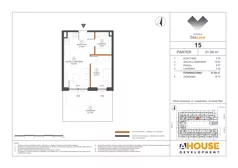2 pokoje, mieszkanie 31,04 m², parter, oferta nr M15, Osiedle StaLove Etap III, Grodzisk Mazowiecki, ul. Cegielniana 3