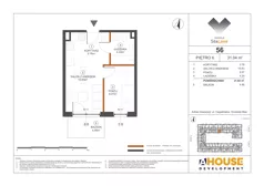 2 pokoje, mieszkanie 31,04 m², piętro 2, oferta nr M56, Osiedle StaLove Etap III, Grodzisk Mazowiecki, ul. Cegielniana 3