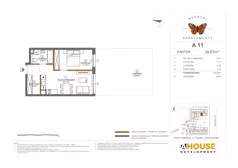 2 pokoje, mieszkanie 39,67 m², parter, oferta nr A11, Apartamenty Rusałki, Grodzisk Mazowiecki, ul. Rusałki 2