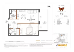 2 pokoje, mieszkanie 49,62 m², parter, oferta nr A12, Apartamenty Rusałki, Grodzisk Mazowiecki, ul. Rusałki 2