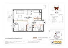 2 pokoje, mieszkanie 45,19 m², piętro 1, oferta nr A17, Apartamenty Rusałki, Grodzisk Mazowiecki, ul. Rusałki 2