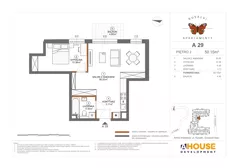 2 pokoje, mieszkanie 50,15 m², piętro 2, oferta nr A29, Apartamenty Rusałki, Grodzisk Mazowiecki, ul. Rusałki 2