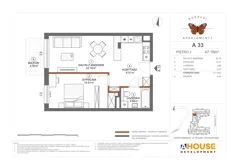 2 pokoje, mieszkanie 47,16 m², piętro 2, oferta nr A33, Apartamenty Rusałki, Grodzisk Mazowiecki, ul. Rusałki 2