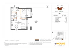2 pokoje, mieszkanie 44,31 m², parter, oferta nr B5, Apartamenty Rusałki, Grodzisk Mazowiecki, ul. Rusałki 2