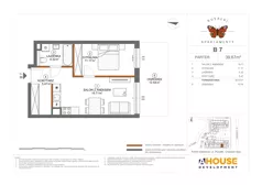 2 pokoje, mieszkanie 39,67 m², parter, oferta nr B7, Apartamenty Rusałki, Grodzisk Mazowiecki, ul. Rusałki 2