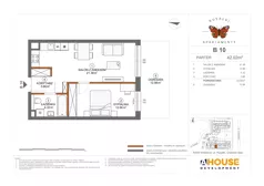 2 pokoje, mieszkanie 42,02 m², parter, oferta nr B10, Apartamenty Rusałki, Grodzisk Mazowiecki, ul. Rusałki 2