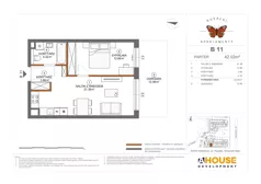 2 pokoje, mieszkanie 42,02 m², parter, oferta nr B11, Apartamenty Rusałki, Grodzisk Mazowiecki, ul. Rusałki 2