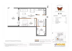 2 pokoje, mieszkanie 52,22 m², parter, oferta nr B14, Apartamenty Rusałki, Grodzisk Mazowiecki, ul. Rusałki 2