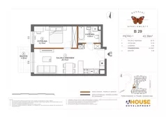 2 pokoje, mieszkanie 43,39 m², piętro 1, oferta nr B29, Apartamenty Rusałki, Grodzisk Mazowiecki, ul. Rusałki 2