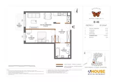 2 pokoje, mieszkanie 51,91 m², piętro 2, oferta nr B46, Apartamenty Rusałki, Grodzisk Mazowiecki, ul. Rusałki 2