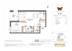 2 pokoje, mieszkanie 47,89 m², piętro 2, oferta nr B48, Apartamenty Rusałki, Grodzisk Mazowiecki, ul. Rusałki 2