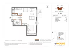 2 pokoje, mieszkanie 45,31 m², piętro 2, oferta nr B50, Apartamenty Rusałki, Grodzisk Mazowiecki, ul. Rusałki 2
