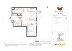 2 pokoje, mieszkanie 44,64 m², piętro 3, oferta nr B68, Apartamenty Rusałki, Grodzisk Mazowiecki, ul. Rusałki 2