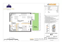 2 pokoje, mieszkanie 42,53 m², piętro 1, oferta nr B-13, Forest Park Kajetany, Nadarzyn, ul. Wojskowa 2