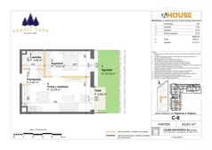 2 pokoje, mieszkanie 43,61 m², parter, oferta nr C-8, Forest Park Kajetany, Nadarzyn, ul. Wojskowa 2