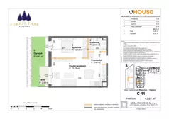 2 pokoje, mieszkanie 43,61 m², parter, oferta nr C-11, Forest Park Kajetany, Nadarzyn, ul. Wojskowa 2