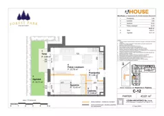 2 pokoje, mieszkanie 43,61 m², parter, oferta nr C-12, Forest Park Kajetany, Nadarzyn, ul. Wojskowa 2