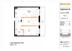 3 pokoje, mieszkanie 61,05 m², piętro 1, oferta nr 36, Osiedle StaLove Etap II, Grodzisk Mazowiecki, ul. Cegielniana 3