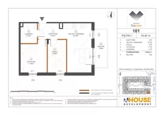 3 pokoje, mieszkanie 50,85 m², piętro 1, oferta nr M101, Osiedle StaLove Etap III, Grodzisk Mazowiecki, ul. Cegielniana 3
