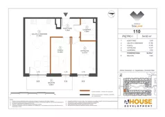 3 pokoje, mieszkanie 54,63 m², piętro 1, oferta nr M110, Osiedle StaLove Etap III, Grodzisk Mazowiecki, ul. Cegielniana 3