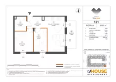 3 pokoje, mieszkanie 50,85 m², piętro 2, oferta nr M121, Osiedle StaLove Etap III, Grodzisk Mazowiecki, ul. Cegielniana 3