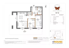 3 pokoje, mieszkanie 59,13 m², piętro 1, oferta nr A15, Apartamenty Rusałki, Grodzisk Mazowiecki, ul. Rusałki 2