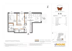 3 pokoje, mieszkanie 57,15 m², piętro 2, oferta nr B36, Apartamenty Rusałki, Grodzisk Mazowiecki, ul. Rusałki 2