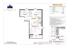 3 pokoje, mieszkanie 66,96 m², piętro 1, oferta nr C-59, Forest Park Kajetany, Nadarzyn, ul. Wojskowa 2